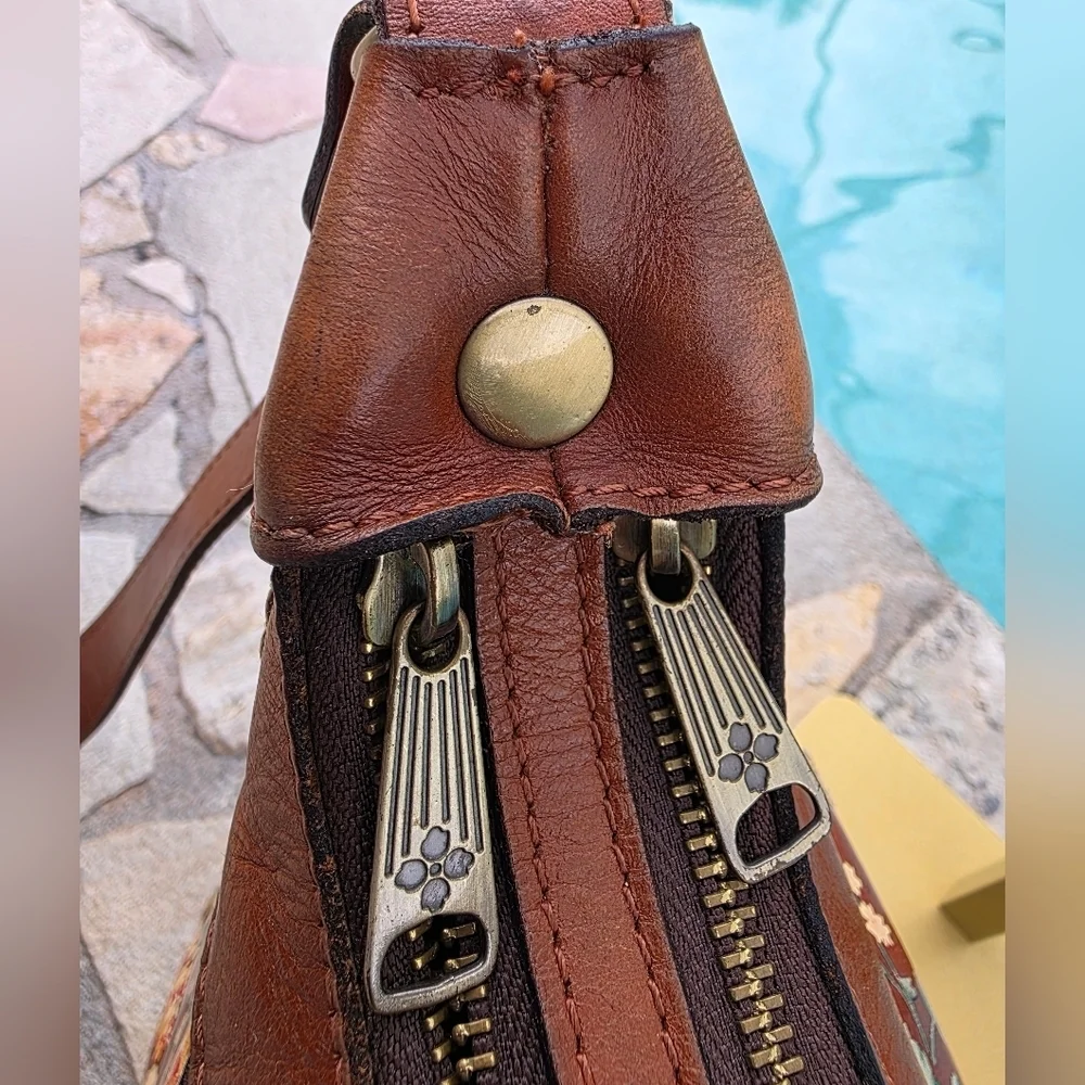 Patricia Nash Leather Sophia Hobo Vintage Botanical Print Bag